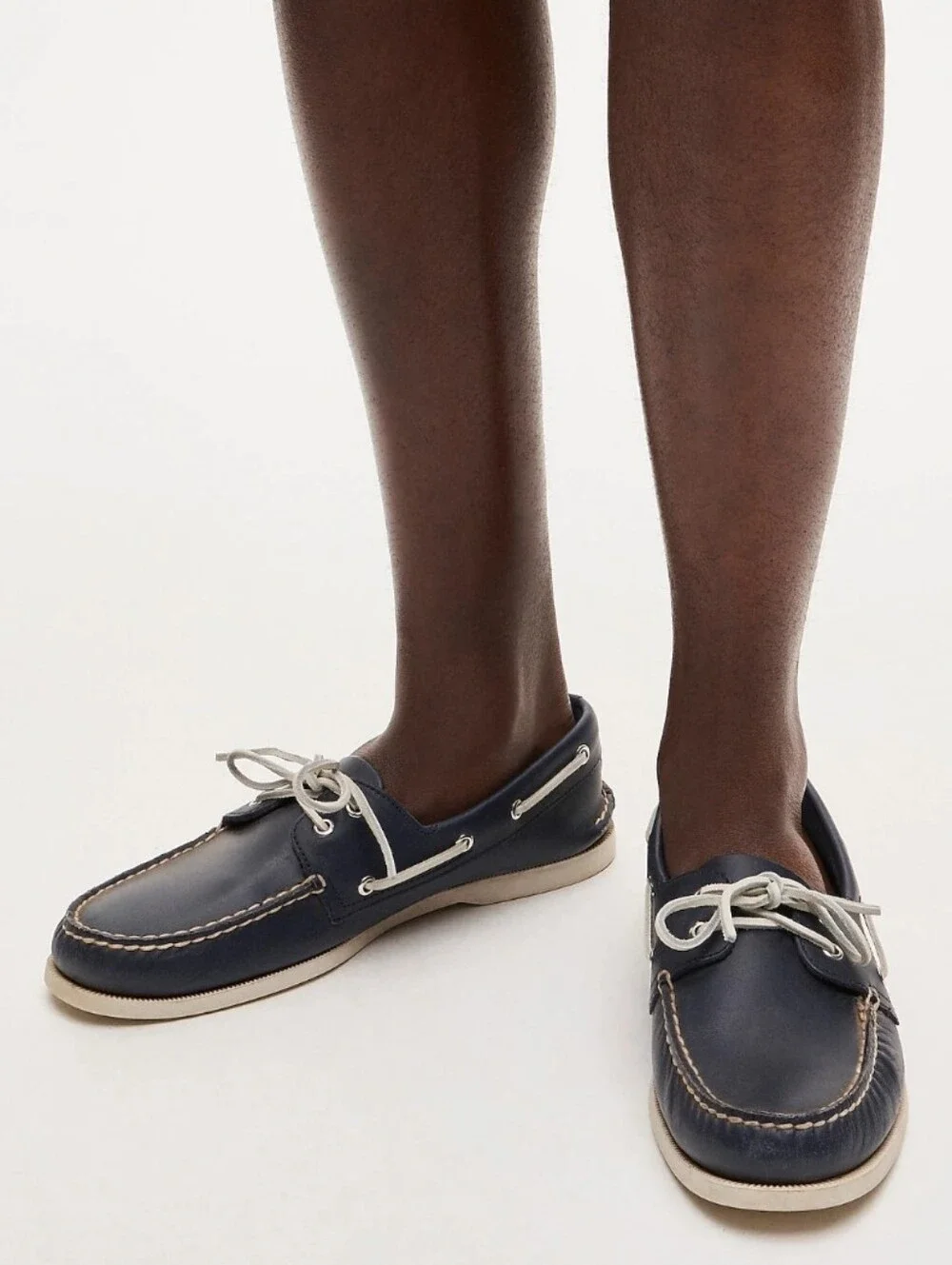 Sperry x J. Crew Authentic Original Leather Boat Shoes - navy, white